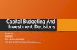 Capital Budgeting and Investment Decision