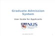 Applicant User Guide for Graduate Admission System