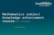 Mathematics subject knowledge enhancement course Developing Subject Knowledge - Quadratics.
