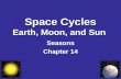 Space Cycles Earth, Moon, and Sun Seasons Chapter 14.