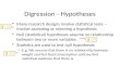 Digression - Hypotheses Many research designs involve statistical tests – involve accepting or rejecting a hypothesis Null (statistical) hypotheses assume.