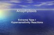 Anaphylaxis Extreme Type I Hypersensitivity Reactions.