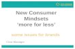 New Consumer Mindsets ‘more for less’ some issues for brands Clive Woodger.