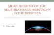 MEASUREMENT OF THE NEUTRINO MASS HIERARCHY IN THE DEEP SEA J. Brunner.