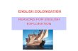 REASONS FOR ENGLISH EXPLORATION ENGLISH COLONIZATION