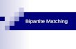 Bipartite Matching. Unweighted Bipartite Matching.