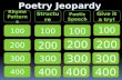 Rhyme Patterns Structure Poetic Speech Give it a try! 100 200 300 400.