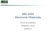 EEE 3394 Electronic Materials Chris Ferekides SPRING 2014 WEEK 2.