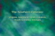 The Southern Colonies: Virginia, Maryland, North Carolina, South Carolina, Georgia.