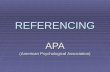 REFERENCING APA (American Psychological Association)