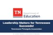 Leadership Matters for Tennessee Succeeds! Tennessee Principals Association Dr. Candice McQueen, Commissioner of Education.