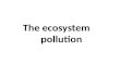 The ecosystem pollution. The pollution of ecosystem is divided into: 1- Air pollution 2- Aquatic pollution 3-Terrestrial pollution.