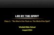 Class 1: “The Mind of the Flesh vs. The Mind of the Spirit” Winfield Bible School August 2014 LED BY THE SPIRIT.
