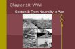 Chapter 10: WWI Section 1: From Neutrality to War.
