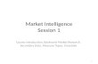 Market Intelligence Session 1 Course Introduction, Backward Market Research, Secondary Data, Measure Types, Crosstabs 1.