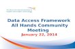 Data Access Framework All Hands Community Meeting January 22, 2014.