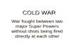 COLD WAR War fought between two major Super Powers without shots being fired directly at each other.