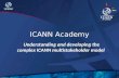 ICANN Academy Understanding and developing the complex ICANN multistakeholder model.