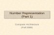 Number Representation (Part 1) Computer Architecture (Fall 2006)