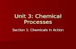Unit 3: Chemical Processes Section 1: Chemicals in Action.