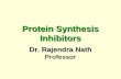 Protein Synthesis Inhibitors Dr. Rajendra Nath Dr. Rajendra Nath Professor.
