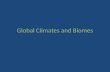 Global Climates and Biomes. Weather v. Climate Weather a. short-term conditions b. temperature, humidity, precipitation Climate a. average weather that.