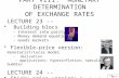 PART VIII: MONETARY DETERMINATION OF EXCHANGE RATES LECTURE 23 -- Building blocs - Interest rate parity - Money demand equation - Goods markets Flexible-price.