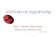 SYSTEMS OF EQUATIONS MSJC ~ Menifee Valley Campus Math Center Workshop Series Janice Levasseur.