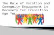 The Role of Vocation and Community Engagement in Recovery for Transition Age Youth.