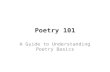 Poetry 101 A Guide to Understanding Poetry Basics.