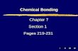 IIIIIIIV Chemical Bonding Chapter 7 Section 1 Pages 219-231.