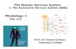 The Human Nervous System 1- The Autonomic Nervous System (ANS) Physiology -I PHL 215 Prof. Dr/ Gamal Soliman Pharmacy College Pharmacy College 1.