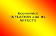 Economics INFLATION and Its AFFECTS. Measuring the Cost of Living Inflation ( π ) –occurs when the economy’s overall price level is rising. Inflation.