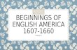 BEGINNINGS OF ENGLISH AMERICA 1607-1660 Chapter 2.