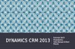 DYNAMICS CRM 2013 Overview Part II Presented by: Visha Narayan & Rami Mounla.