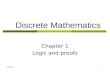 Discrete Mathematics Chapter 1 Logic and proofs 12/20/20151.