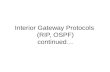 Interior Gateway Protocols (RIP, OSPF) continued….