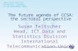 The future agenda of CCSA: the sectoral perspective Susan Teltscher Head, ICT Data and Statistics Division International Telecommunication Union 20th CCSA.