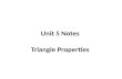 Unit 5 Notes Triangle Properties. Definitions Classify Triangles by Sides.