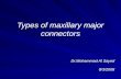 Types of maxillary major connectors Dr.Mohammad Al Sayed 8/3/2008.