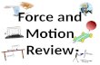 Force and Motion Review. push A force is simply a push or a pull. All forces have both size and direction.