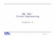 ME 101: Fluids Engineering Chapter 6 ME-101 1. Two Areas for Mechanical Engineers Fluid Statics –Deals with stationary objects Ships, Tanks, Dams –Common.