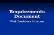 Requirements Document Work Breakdown Structure. Schedule DateTooicAssignment 1-Oct-08work breakdown/features breakdown 8-Oct-08agile methodsrequirements.