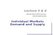 Individual Markets Demand and Supply Lecture 5 & 6 Dominika Milczarek-Andrzejewska.