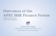 Outcomes of the APEC SME Finance Forum 22 September 2015 Iloilo City, Philippines Zenaida Cuison-Maglaya Undersecretary, Regional Operations Group Department.