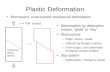 Plastic Deformation Permanent, unrecovered mechanical deformation  = F/A stress Deformation by dislocation motion, “glide” or “slip” Dislocations –Edge,
