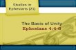 The Basis of Unity Ephesians 4:4-6 Studies in Ephesians (21)