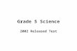 Grade 5 Science 2002 Released Test. 1. The capacity of an automobile gasoline tank would most likely be measured in - 1234567891011121314151617181920.