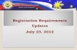 Registration Requirements Updates July 23, 2012. 2 REVENUE REGULATIONS NO. 7-2012 - Consolidated Revenue Regulations on Primary Registration, Updates.