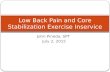 John Pineda, SPT July 2, 2015 Low Back Pain and Core Stabilization Exercise Inservice.